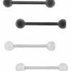 Promo 🧨 Multi-Pack CZ Titanium Black and White Barbells 4 Pack - 14 Gauge 😀 -Playboy Shop 03788494 a