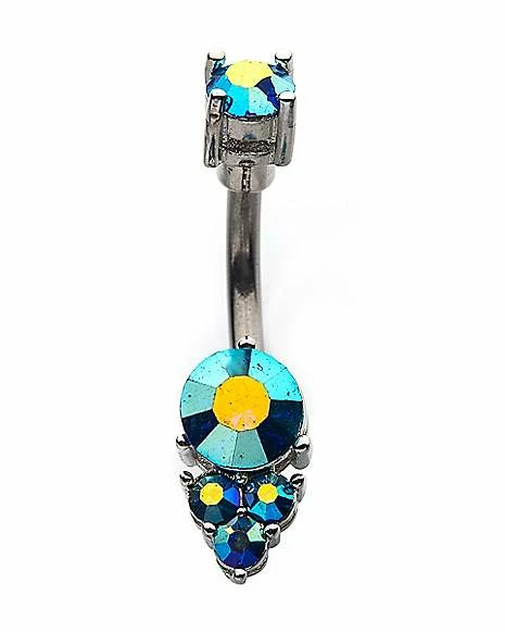 Buy π₯ Blue CZ Cluster Belly Ring - 14 Gauge π 3 Buy π₯ Blue CZ Cluster Belly Ring - 14 Gauge π