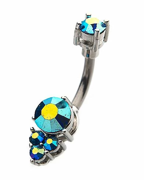 Buy π₯ Blue CZ Cluster Belly Ring - 14 Gauge π 4 Buy π₯ Blue CZ Cluster Belly Ring - 14 Gauge π - Image 2
