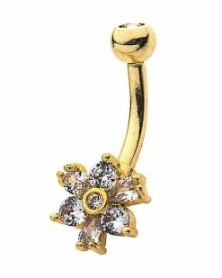 Best Pirce π― CZ Goldplated Flower Belly Ring - 14 Gauge π 6 Best Pirce π― CZ Goldplated Flower Belly Ring - 14 Gauge π -Playboy Shop 03788593 b