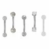 Buy 🥰 Multi-Pack CZ Silvertone and White Curved Barbells 5 Pack - 16 Gauge ✔️ -Playboy Shop 03788841 a