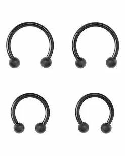 Deals 🛒 Multi-Pack Black Horseshoe Rings 4 Pack - 16 Gauge 🥰