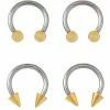 Cheap 🛒 Multi-Pack Gold Spike Horseshoe Rings 4 Pack - 16 Gauge 🧨 -Playboy Shop 03789492 a