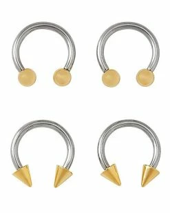 Cheap 🛒 Multi-Pack Gold Spike Horseshoe Rings 4 Pack - 16 Gauge 🧨