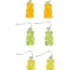 Buy 🔔 Multi-Pack Orange Green and Yellow Gummy Bear Dangle Earrings 3 Pair ❤️ -Playboy Shop 03790110 a
