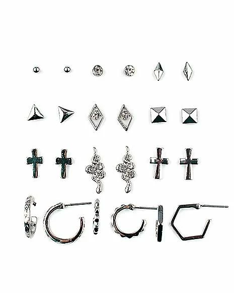 Flash Sale π€© Multi-Pack CZ Cross and Snake Studs and Hoop Earrings - 12 Pair π 3 Flash Sale π€© Multi-Pack CZ Cross and Snake Studs and Hoop Earrings - 12 Pair π