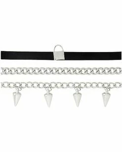Best Sale 🥰 Multi-Pack Spike Chain and Lock Choker Necklaces - 3 Pack ✔️ 5 Best Sale 🥰 Multi-Pack Spike Chain and Lock Choker Necklaces - 3 Pack ✔️ -Playboy Shop 03791431 b