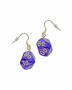Top 10 🤩 Purple Dice Dangle Earrings - 18 Gauge 💯