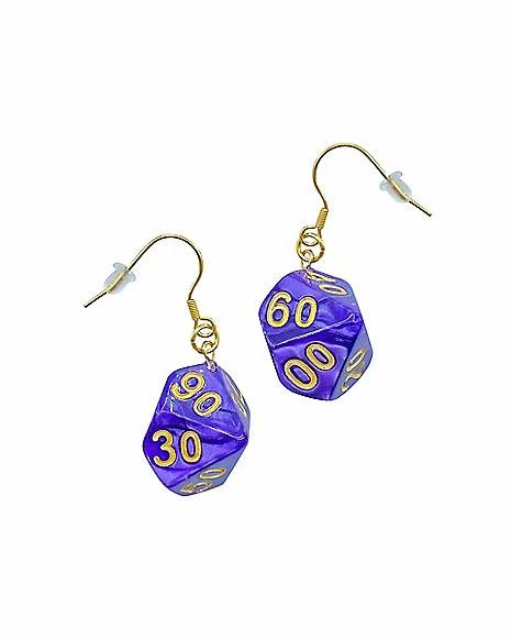 Top 10 π€© Purple Dice Dangle Earrings - 18 Gauge π― 3 Top 10 π€© Purple Dice Dangle Earrings - 18 Gauge π―