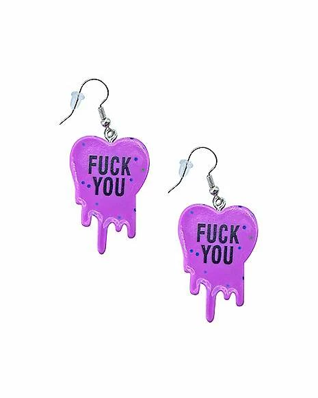Cheap β€οΈ Fuck You Melting Heart Dangle Earrings - 18 Gauge π 3 Cheap β€οΈ Fuck You Melting Heart Dangle Earrings - 18 Gauge π