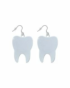 Best Sale 🔥 White Tooth Dangle Earrings - 18 Gauge 😉