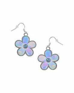 Best deal 🔥 Holographic Flower Dangle Earrings - 18 Gauge 🌟