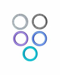 Best Pirce ✨ Multi-Pack Glitter and Purple Blue and Green Rings 5 Pack 💯 -Playboy Shop 03791886 b