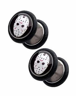 Coupon 🤩 Jason Voorhees Fake Plugs 18 Gauge - Friday the 13th 🎉