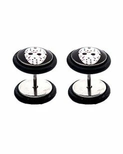 Coupon 🤩 Jason Voorhees Fake Plugs 18 Gauge - Friday the 13th 🎉 -Playboy Shop 03794179 c