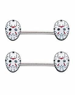 Best reviews of β White Jason Voorhees Mask Nipple Barbells 14 Gauge - Friday the 13th π