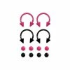Buy ✨ Multi-Pack Black and Pink Horseshoe Rings with Extra Balls - 16 Gauge 🔔 -Playboy Shop 03800158 a