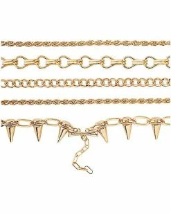 Hot Sale ❤️ Multi-Pack Goldtone Rope Spike Chain Necklaces - 5 Pack ⌛ -Playboy Shop 03800588 b