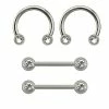Top 10 🎁 Multi-Pack Clear CZ Titanium Horseshoe Rings and Barbells 2 Pair - 14 Gauge ⌛ -Playboy Shop 03801131 a