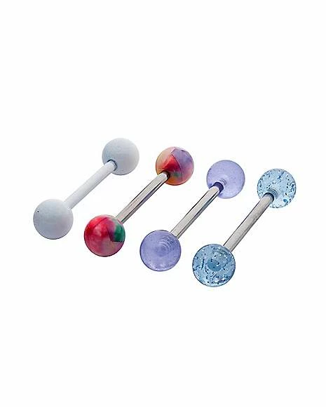 Cheapest π Multi-Pack Blue and White Barbells 4 Pack - 14 Gauge π 4 Cheapest π Multi-Pack Blue and White Barbells 4 Pack - 14 Gauge π - Image 2