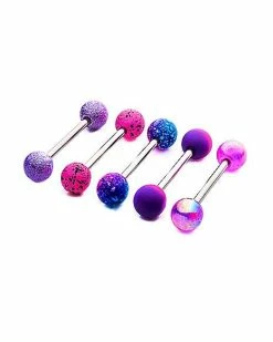 New 🔔 Multi-Pack Pink and Purple Barbells 5 Pack - 14 Gauge 🧨 -Playboy Shop 03801198 b