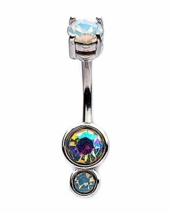 Best reviews of 🎉 CZ White Faux Opal Belly Ring - 14 Gauge ❤️