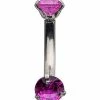 Best Pirce 🤩 Prong Pink CZ Belly Ring - 14 Gauge 😀 -Playboy Shop 03801289 a
