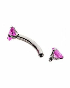 Best Pirce 🤩 Prong Pink CZ Belly Ring - 14 Gauge 😀 -Playboy Shop 03801289 d