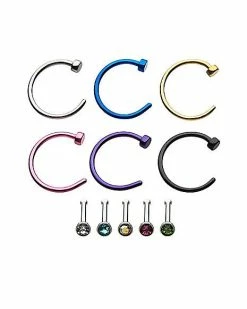 Best reviews of π Multi-Pack Colored Hoop Nose Rings and CZ Bone Nose Rings 12 Pack - 20 Gauge 𧨠8 Best reviews of π Multi-Pack Colored Hoop Nose Rings and CZ Bone Nose Rings 12 Pack - 20 Gauge 𧨠-Playboy Shop 03801669 a