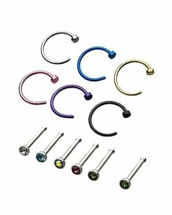 Best reviews of π Multi-Pack Colored Hoop Nose Rings and CZ Bone Nose Rings 12 Pack - 20 Gauge 𧨠9 Best reviews of π Multi-Pack Colored Hoop Nose Rings and CZ Bone Nose Rings 12 Pack - 20 Gauge 𧨠-Playboy Shop 03801669 b