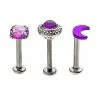 Best Sale 🔥 Multi-Pack Moon and Gem Cartilage Earrings 3 Pack - 18 Gauge 🎁 -Playboy Shop 03802006 a