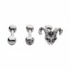 Best Sale 🌟 Multi-Pack CZ Bull Head Cartilage Barbells 3 Pack - 18 Gauge 💯 -Playboy Shop 03802048 a