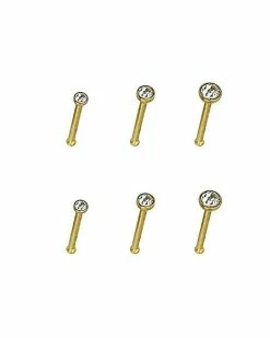 Top 10 ⭐ Multi-Pack Round CZ Nose Pins 6 Pack - 20 Gauge 🤩