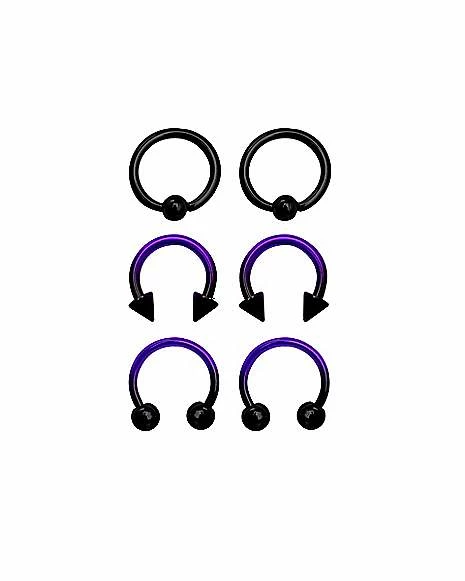 Cheap β€οΈ Multi-Pack Purple Ombre Horseshoe Rings and Captive Rings 3 Pair - 16 Gauge π 4 Cheap β€οΈ Multi-Pack Purple Ombre Horseshoe Rings and Captive Rings 3 Pair - 16 Gauge π - Image 2