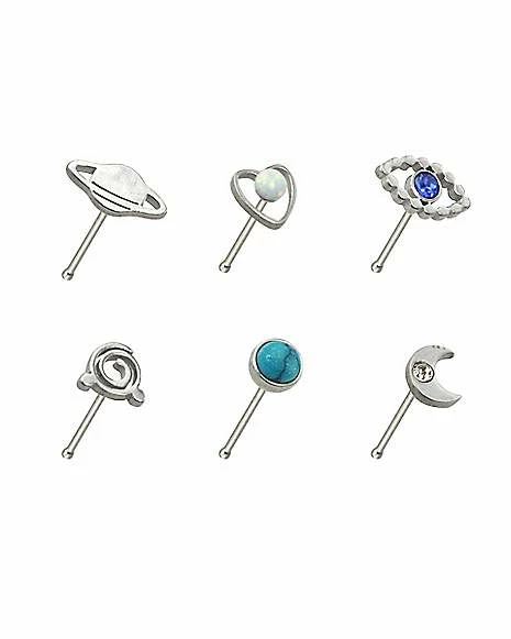 Best deal π Multi-Pack CZ Galaxy Bone Nose Rings 6 Pack - 20 Gauge π 5 Best deal π Multi-Pack CZ Galaxy Bone Nose Rings 6 Pack - 20 Gauge π - Image 3