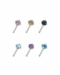Best deal π Multi-Pack Multi-Color CZ Nose Pins 6 Pack - 18 Gauge π 12 Best deal π Multi-Pack Multi-Color CZ Nose Pins 6 Pack - 18 Gauge π -Playboy Shop 03802683 a