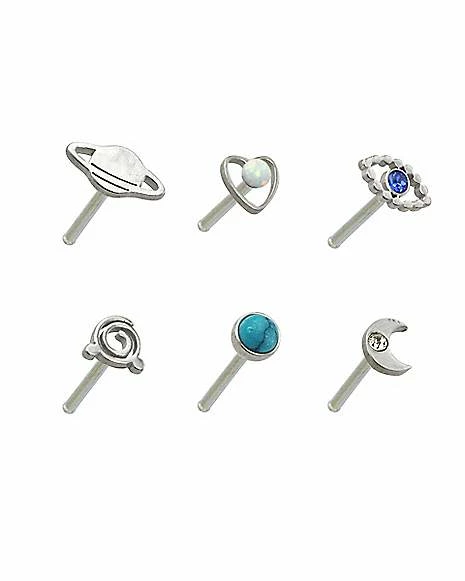 Best deal π Multi-Pack CZ Galaxy Bone Nose Rings 6 Pack - 20 Gauge π 7 Best deal π Multi-Pack CZ Galaxy Bone Nose Rings 6 Pack - 20 Gauge π - Image 5