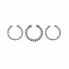 Best deal 🎉 Multi-Pack Yin Yang Silvertone and Clear Gem Fake Septum Ring 3 Pack ✨ -Playboy Shop 03802964 a