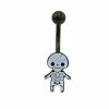 Promo 🎉 Black and White Skeleton Belly Ring - 14 Gauge ✔️ -Playboy Shop 03803186 a