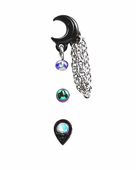 Budget π Multi-Pack CZ Moon Chain Dangle Cartilage Earrings 3 Pack - 18 Gauge π₯ 4 Budget π Multi-Pack CZ Moon Chain Dangle Cartilage Earrings 3 Pack - 18 Gauge π₯ - Image 2