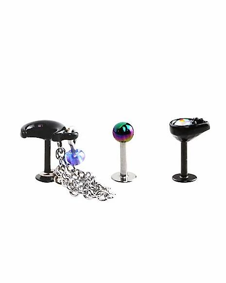 Budget π Multi-Pack CZ Moon Chain Dangle Cartilage Earrings 3 Pack - 18 Gauge π₯ 6 Budget π Multi-Pack CZ Moon Chain Dangle Cartilage Earrings 3 Pack - 18 Gauge π₯ - Image 4