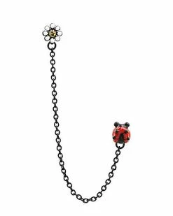 Discount 😉 Multi-Pack Ladybug and Flower Chain Cartilage Earring 2 Pack - 18 Gauge ✨