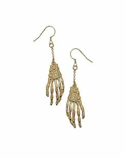 Deals ⭐ Skeleton Hand Dangle Earrings - 18 Gauge 👏
