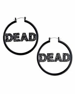 Hot Sale ❤️ Black Glitter Dead Hoop Earrings 🥰