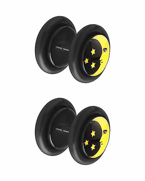 Hot Sale π Moon and Stars Fake Plugs - 16 Gauge π― 3 Hot Sale π Moon and Stars Fake Plugs - 16 Gauge π―