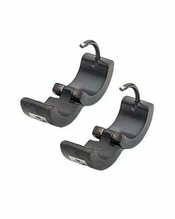 Outlet ⌛ Black and Silvertone Checkered Huggie Hoop Earrings - 18 Gauge 🌟 -Playboy Shop 03805926 c