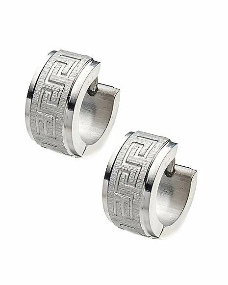 Brand new β¨ Silvertone Greek Symbol Huggie Hoop Earrings - 18 Gauge π 3 Brand new β¨ Silvertone Greek Symbol Huggie Hoop Earrings - 18 Gauge π
