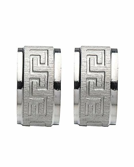 Brand new β¨ Silvertone Greek Symbol Huggie Hoop Earrings - 18 Gauge π 4 Brand new β¨ Silvertone Greek Symbol Huggie Hoop Earrings - 18 Gauge π - Image 2