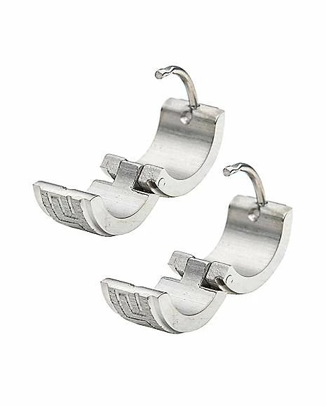 Brand new β¨ Silvertone Greek Symbol Huggie Hoop Earrings - 18 Gauge π 5 Brand new β¨ Silvertone Greek Symbol Huggie Hoop Earrings - 18 Gauge π - Image 3