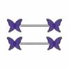 Best Pirce 🔔 Glow in the Dark Purple Butterfly Nipple Barbells - 14 Gauge 👏 2 Best Pirce 🔔 Glow in the Dark Purple Butterfly Nipple Barbells - 14 Gauge 👏 -Playboy Shop 03805967 a